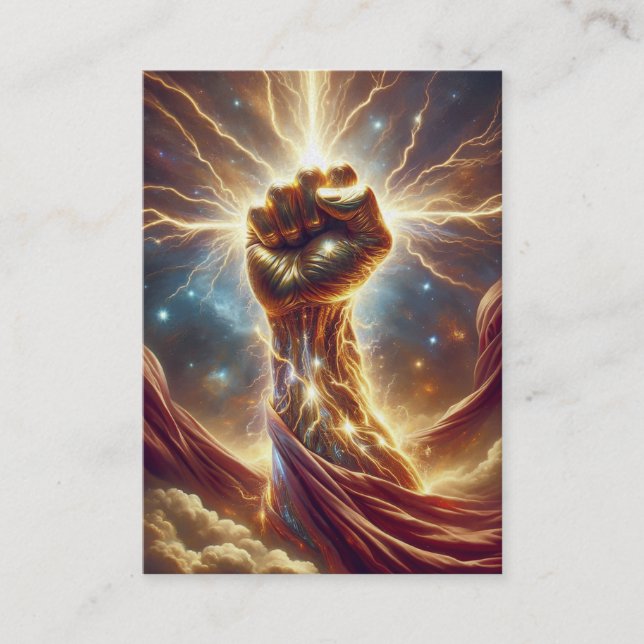 Helle Crackle Fist - Isaiah 41:10 KJV Card Box Visitenkarte (Vorderseite)