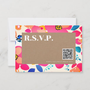Helle Cutouts Hochzeitsstichtag QR-Code RSVP Karte