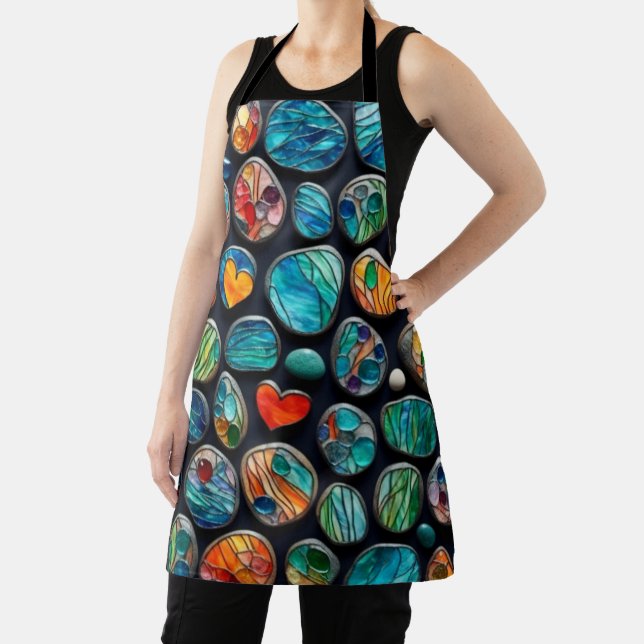 Helle dekorative gestrichene Steine Schürze (InSitu)