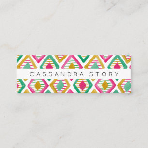 Helle Diamanten Wasserfarbe Modernes Muster Mini Visitenkarte