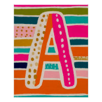 Helle Dopamin-Dekor-Monogramm-Buchstabe A Poster