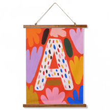 Helle Dopamin-Dekor-Monogramm-Buchstabe A Wandtepp