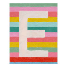 Helle Dopamin-Dekor-Monogramm-Letter E-Poster