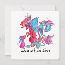 Helle Drachenfamilie zum Muttertag