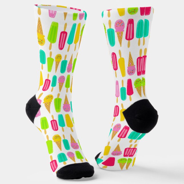Helle Eiscreme Popsicles Mustersocken Socken (Gewinkelt)