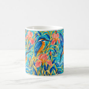 Helle Eisvogel-Vogel-Korallen-Iris-Muster-Tasse Kaffeetasse
