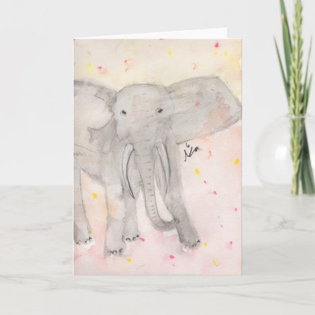Helle Elefant Karte (Vorderseite)