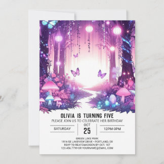 Helle Elegant Woodland Digitaler Geburtstag Einladung