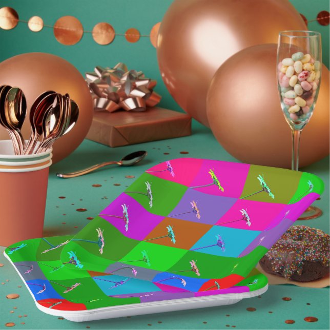 Helle, elegante All-Occasion-Blume mit farbenfrohe Pappteller (Multi)