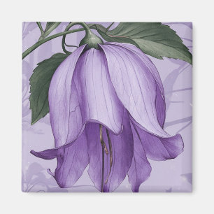 Helle, elegante Aquarellfarbe lila Glocke Blume#4 Magnet
