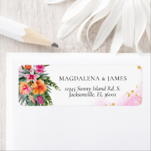 Helle Elegante Rosa tropische Insel Flora