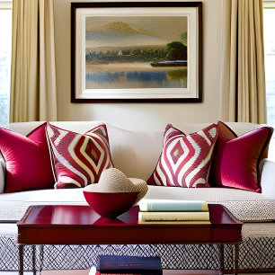 Helle Elegante Rot und White Star Kissen