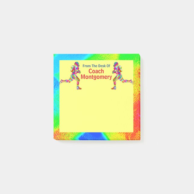 Helle energetische Fußball Thema für den Trainer Post-it Klebezettel (Vorderseite)