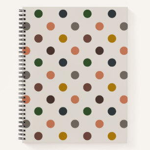 Helle Erdtöne Wald Polka-Punkte-Design Notizbuch
