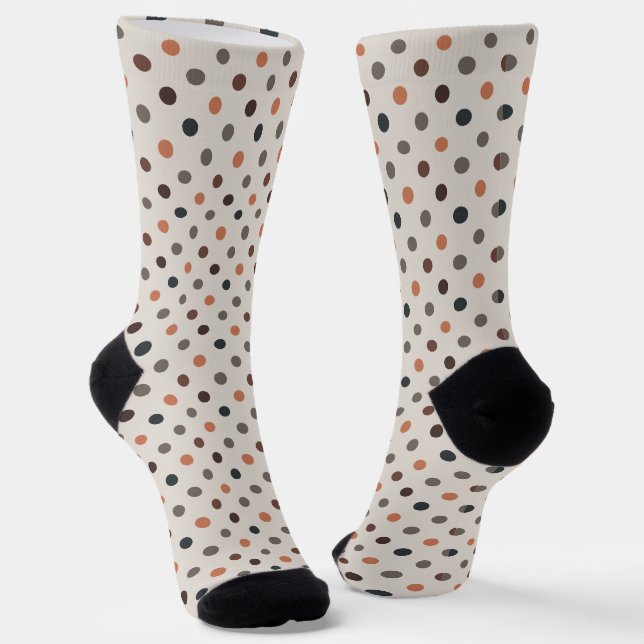Helle Erdtöne Wald Polka-Punkte-Design Socken (Gewinkelt)