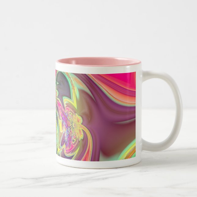Helle Explosion der Farbe Zweifarbige Tasse (Rechts)
