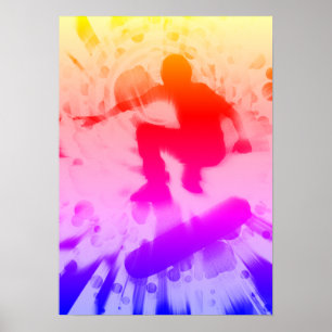 helle Explosion des Skateboards Poster