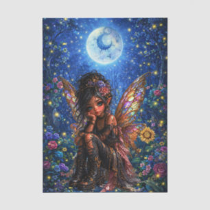 Helle Fantasievolle Fantasy-Waldfee-Decoupage Seidenpapier