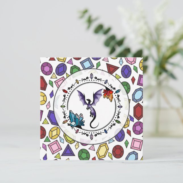 Helle Fantasy Gemstone Elegant Amethyst Dragon (Stehend Vorderseite)