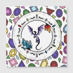 Helle Fantasy Gemstone Elegant Amethyst Dragon Magnetkarte