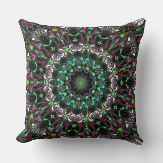 Helle Farbe im Dunkeln im Kaleidoskop im Medaillon Kissen (Vorderseite)