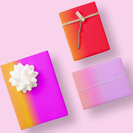 Helle Farbe Moderne rosa Rosa Gelb Orange Einzigar Geschenkpapier Set