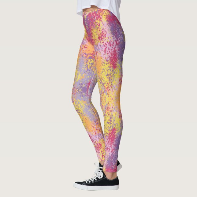 Helle Farben Abstrakt Splash Art Leggings (Links)