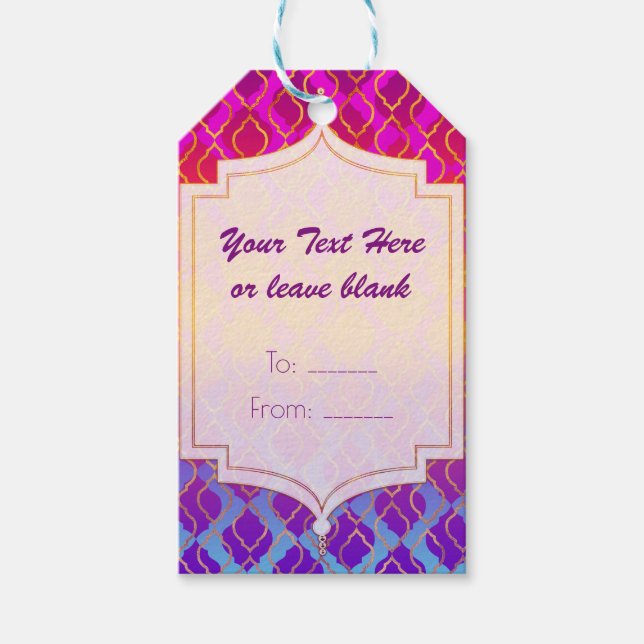 Helle Farben Arabisches marokkanisches Glam-Gastge Geschenkanhänger (Vorderseite)