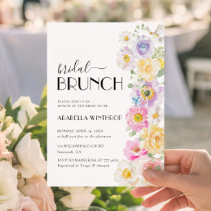 Helle Farben Blumengarten Bridal Brunch Einladung