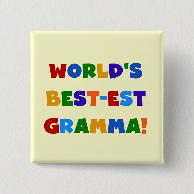 Helle Farben des Gut-est Gramma der Welt Button (Vorderseite)