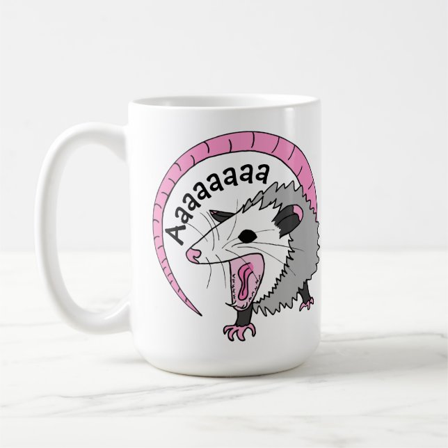 Helle Farben des schreienden Opossums Kaffeetasse (Links)