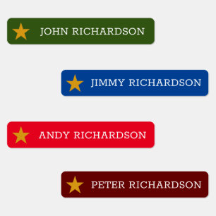 Helle Farben Kinder wasserdichte Namensschilder / Etiketten