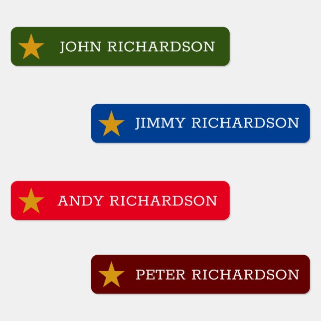 Helle Farben Kinder wasserdichte Namensschilder /  Etiketten (Gruppe)