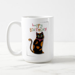 Helle Farben Niedliche Katze Geburtstagskarte Kaffeetasse