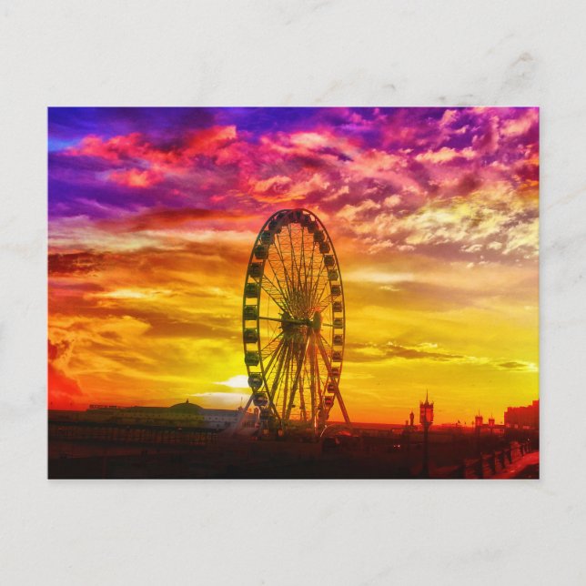 Helle Farben Sonnenuntergang - Brighton Seafront W Postkarte (Vorderseite)