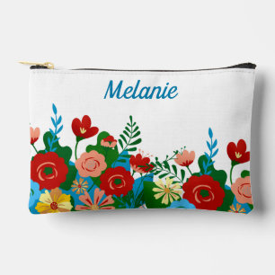 Helle farbenfrohe BlumenBouquet Personalisiert Zubehörtasche