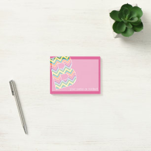 Helle farbenfrohe Chevron-Muster individuelle Mono Post-it Klebezettel