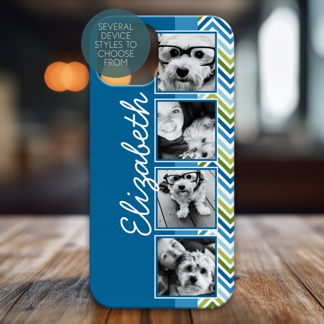 Helle farbenfrohe Chevrons Film Strip FotoCollage Case-Mate iPhone Hülle (Personalized Phone Case)