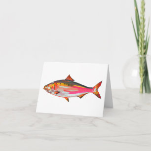 Helle, farbenfrohe Fisch-Grußkarte Feiertagskarte