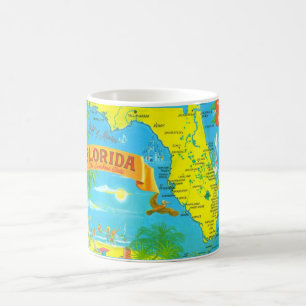 Helle, farbenfrohe Florida Postcard Tasse