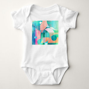 Helle, farbenfrohe geometrische Abstraktion Baby Strampler