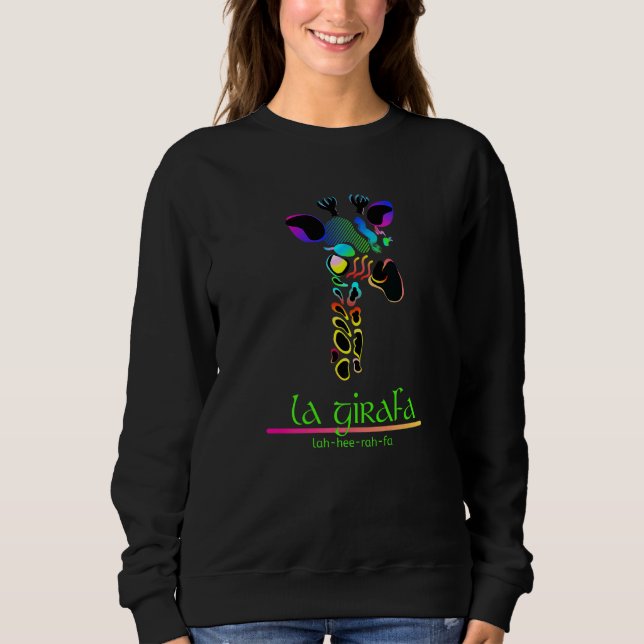 Helle farbenfrohe Giraffe Sweatshirt (Vorderseite)