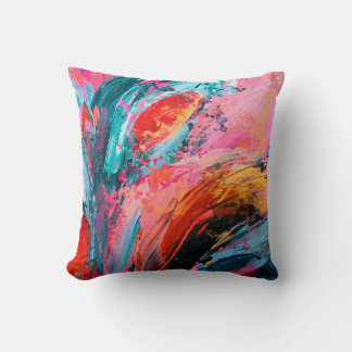 Helle, farbenfrohe handgemalte abstrakte Hintergru Kissen