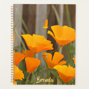 Helle farbenfrohe kalifornische Poppies Personalis Planer