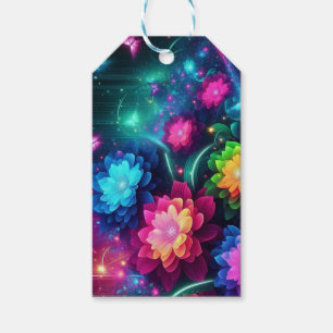 Helle, farbenfrohe Neon-Blume/Schmetterlinge Geschenkanhänger