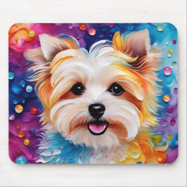 Helle farbenfrohe Niedlich Yorkie Mousepad