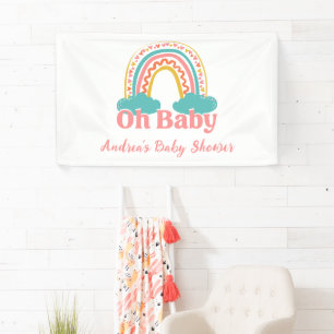 Helle, farbenfrohe Regenbogen Babydusche Banner