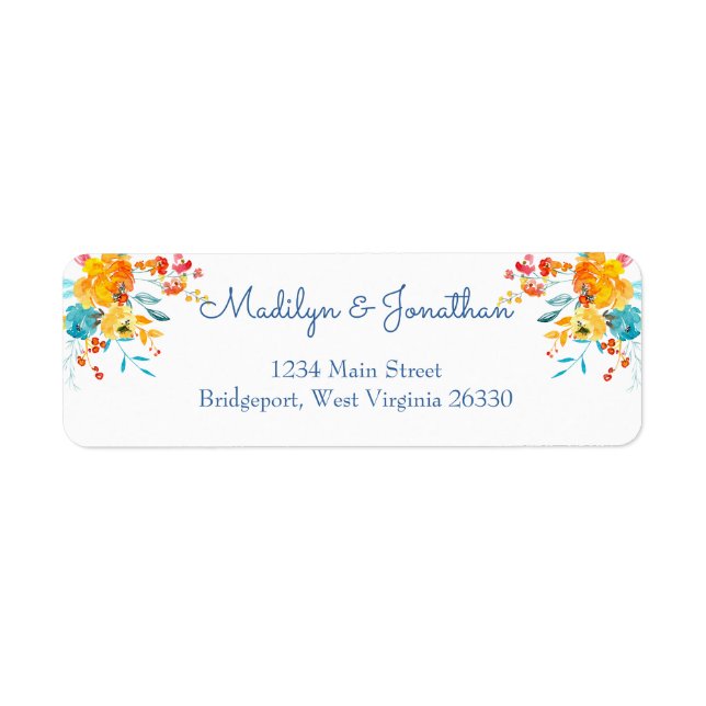 Helle, farbenfrohe Rücksendeadresse (Vorne)