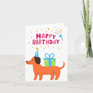 Helle, farbenfrohe und lustige Wurst Hund Hund Hap Karte