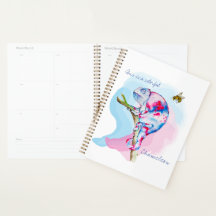 Helle, farbenfrohe Wasserfarbe Chamäleon und Biene